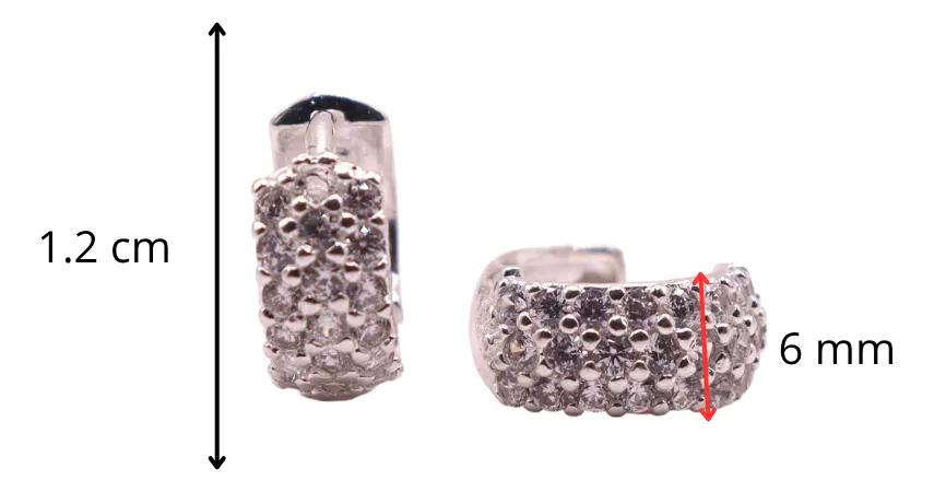 Arete Huggie De plata .925 Con Zirconia