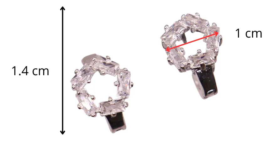 Aretes Huggie Corona de Zirconias en Plata .925
