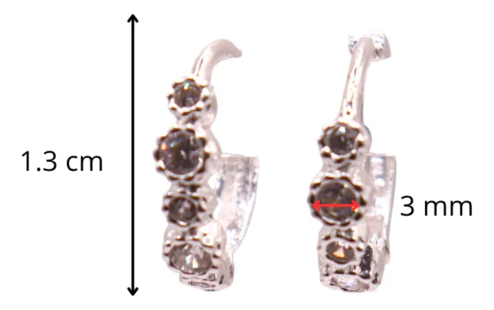 Aretes Huggie Mini Circulos De Plata.925 Con Circonias