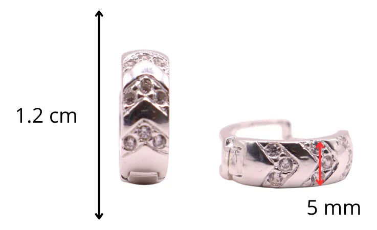 Aretes Huggies Prisma De Plata .925