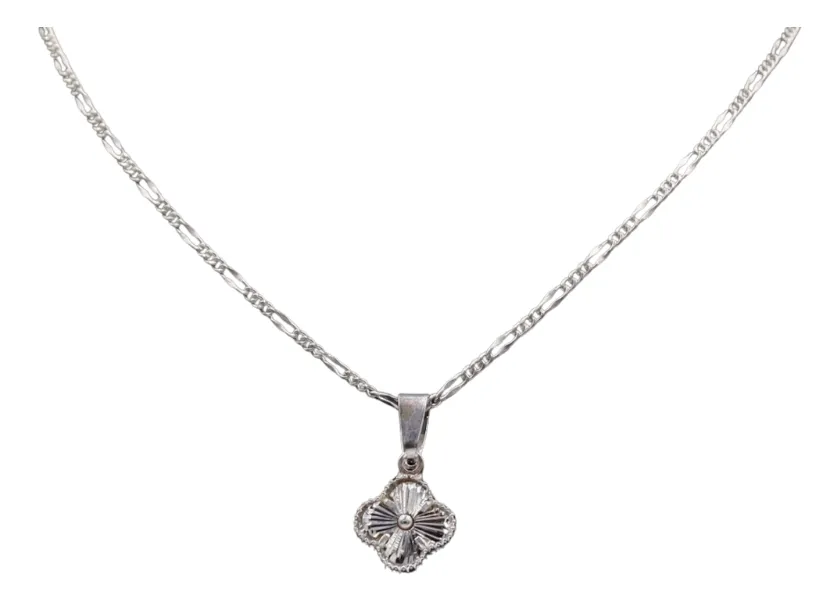 Dije De Trebol + Cadena en Plata .925