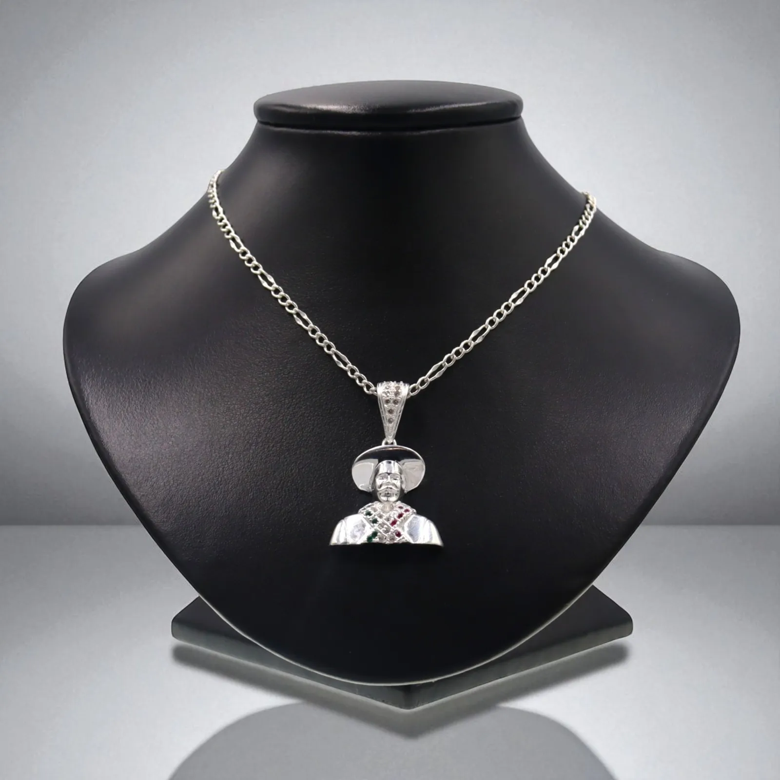 Dije De Pancho Villa + Cadena en Plata .925