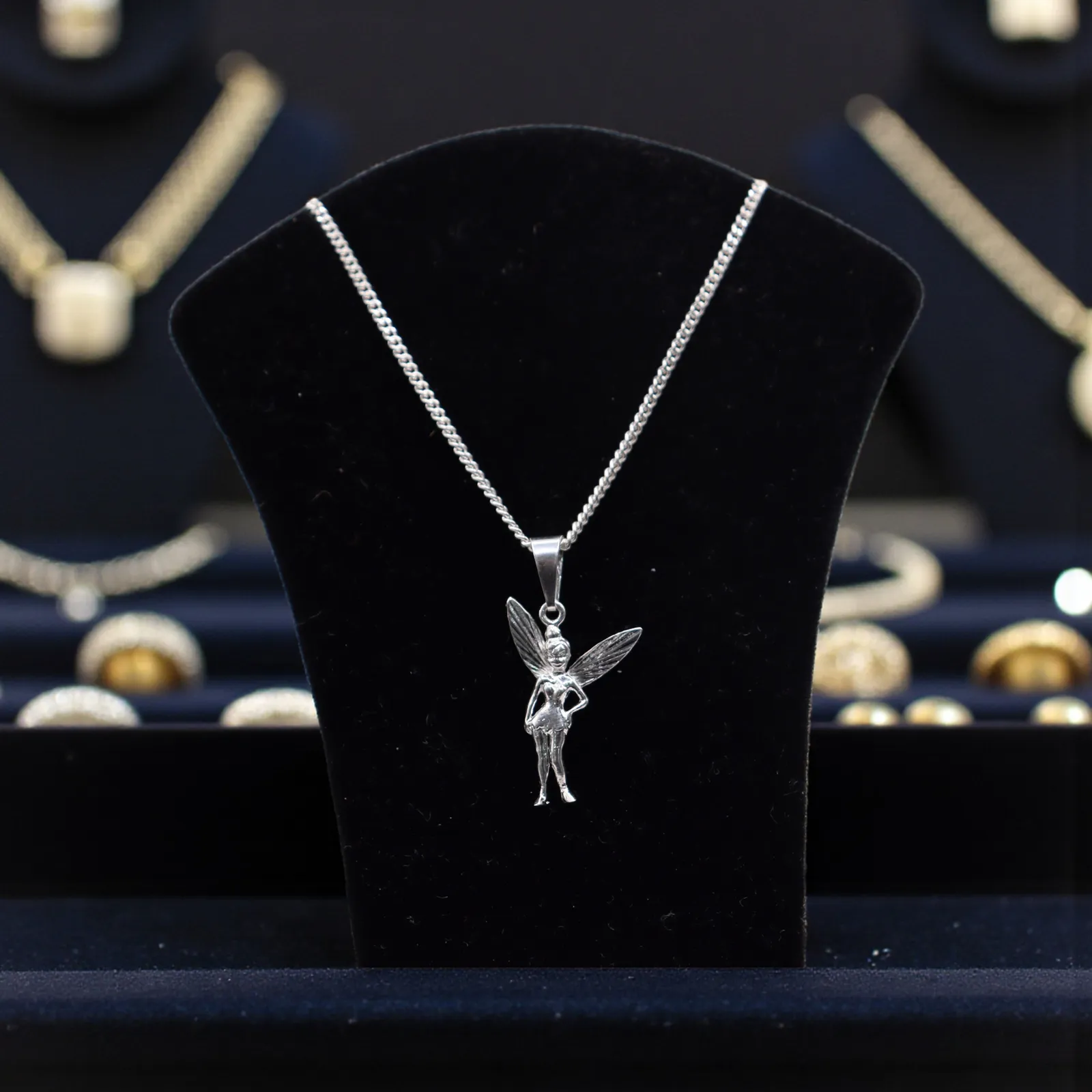 Dije Tinkerbell Mini + Cadena en Plata .925