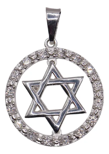 Dije Estrella De David + Cadena en Plata .925