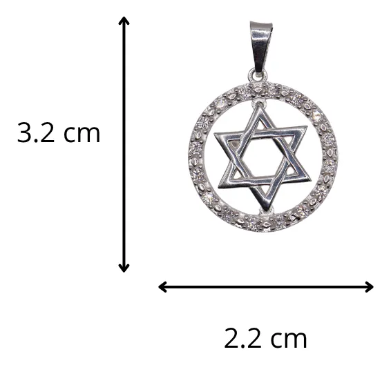 Dije Estrella De David + Cadena en Plata .925