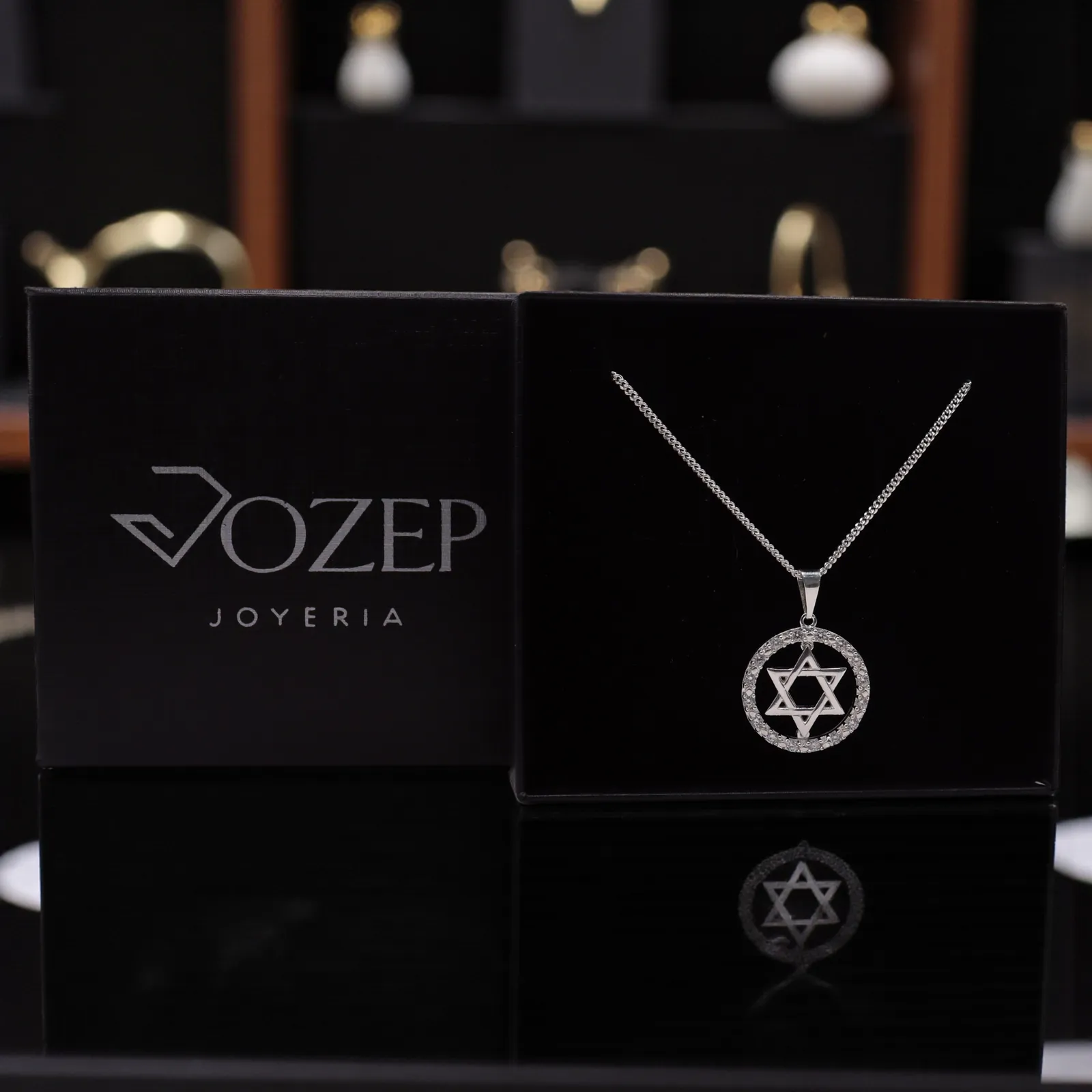 Dije Estrella De David + Cadena en Plata .925
