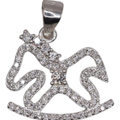 Dije De Caballo Mecedora+ Cadena en Plata .925
