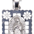 Dije De Virgen Con Flores