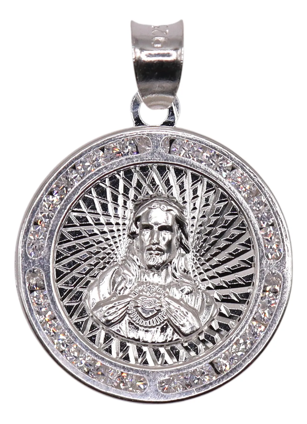 Dije De Medalla De Jesus Chica + Cadena en Plata .925
