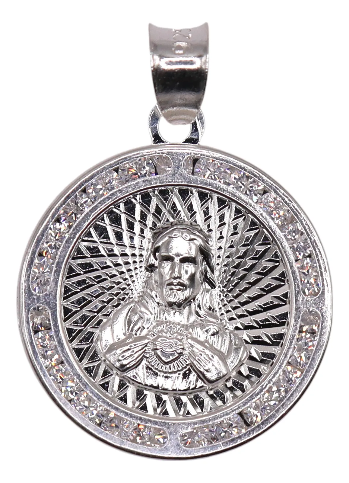 Dije De Medalla De Jesus Chica + Cadena en Plata .925