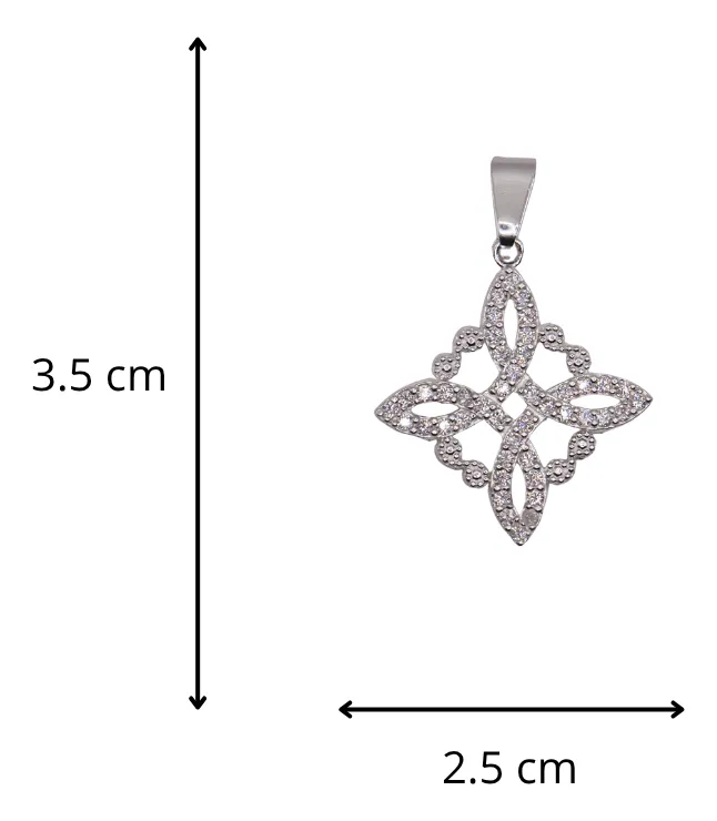 Dije Nudo De Bruja Con Circonia + Cadena en Plata .925