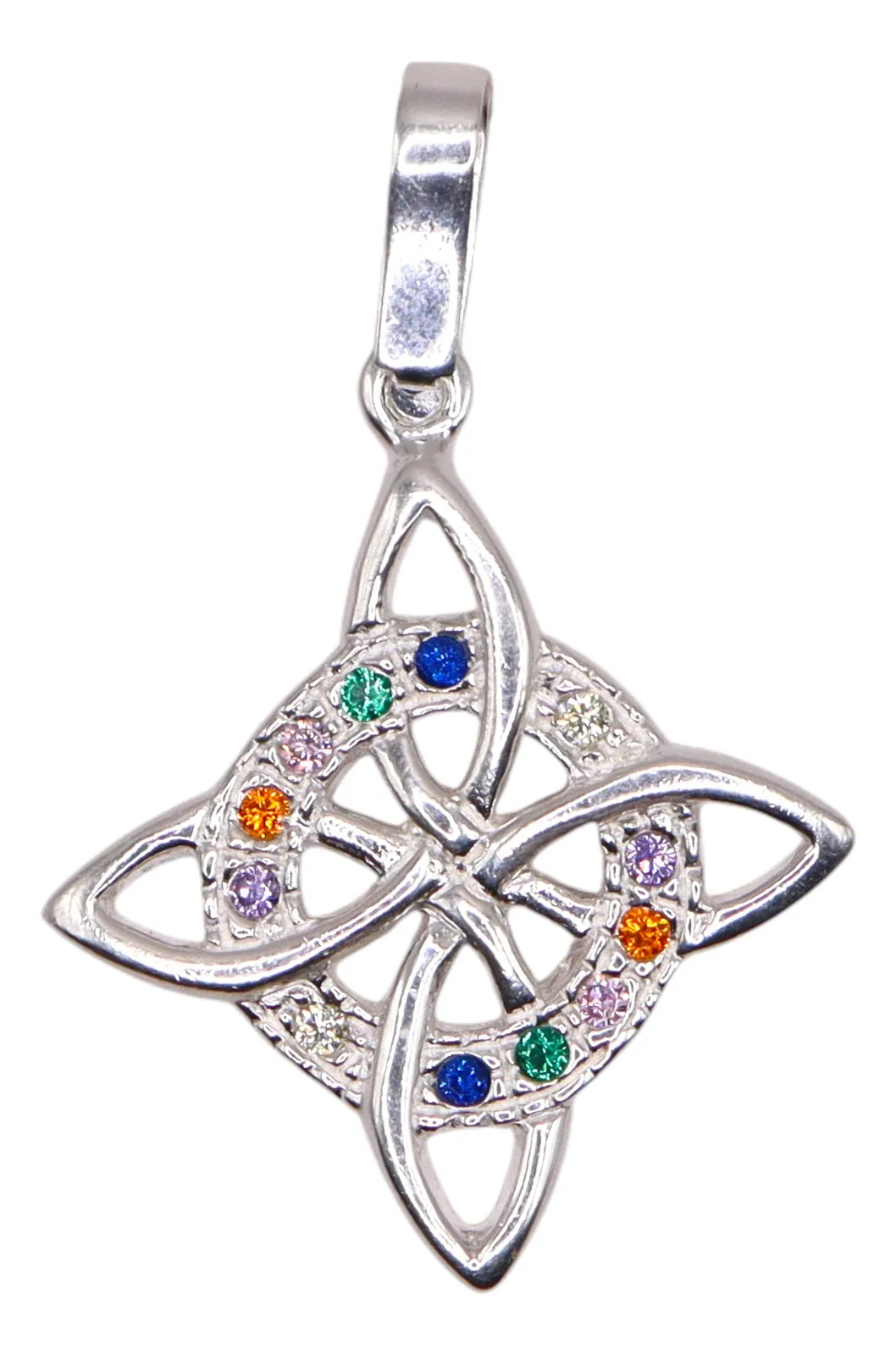 Dije Nudo De Bruja Colores + Cadena en Plata .925