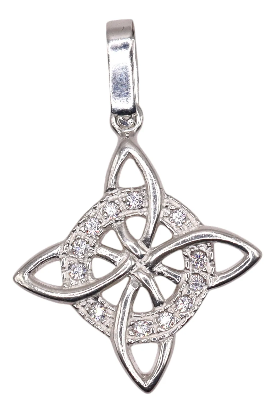 Dije Nudo De Bruja Blanco + Cadena en Plata .925