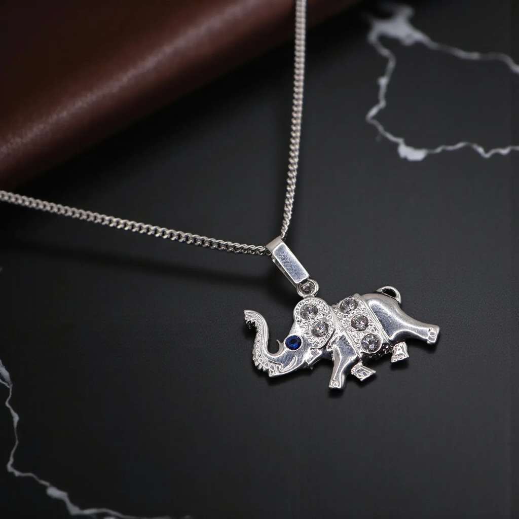 Dije De Elefante + Cadena en Plata .925