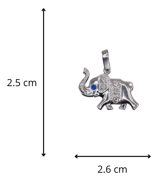 Dije De Elefante + Cadena en Plata .925