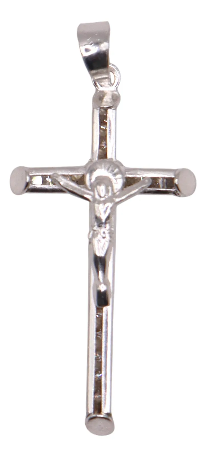 Dije De Cruz Cristo Elegante + Cadena en Plata .925
