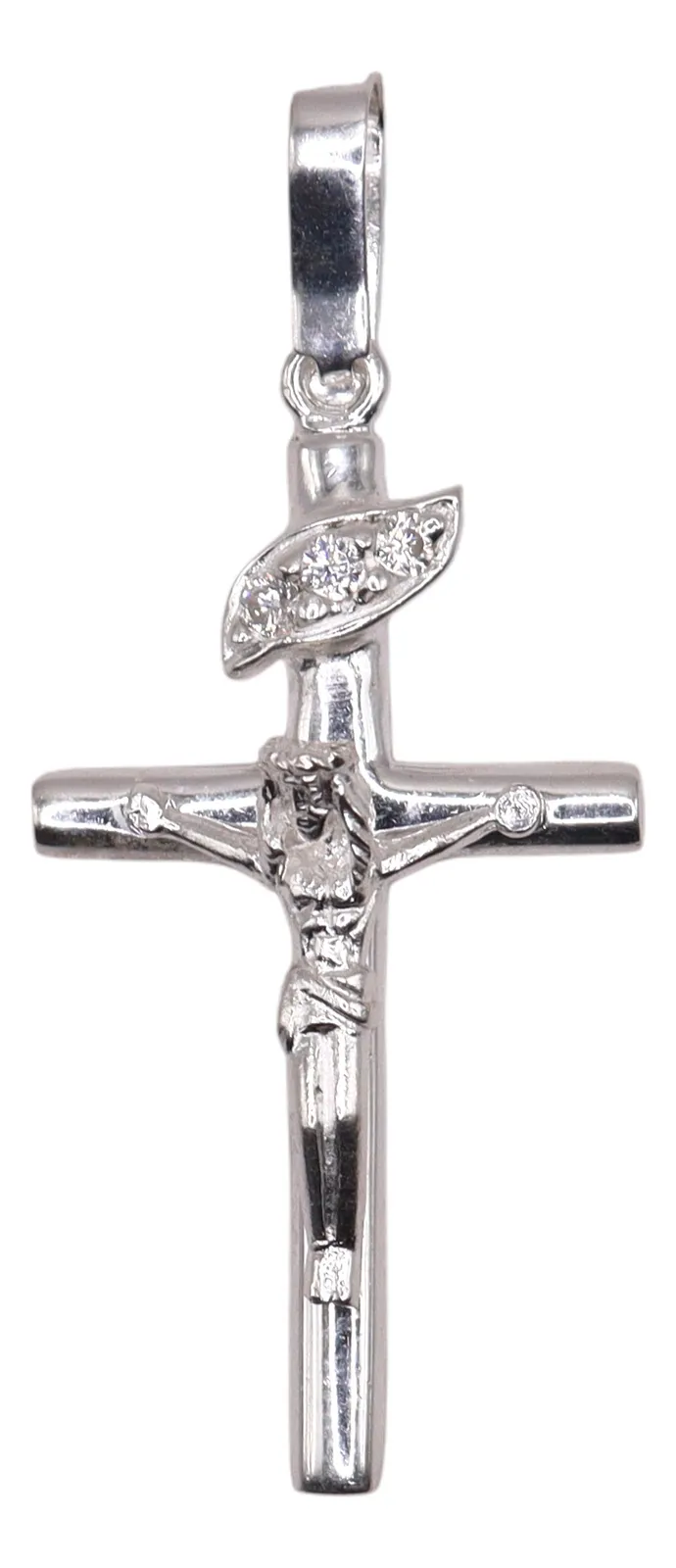 Dije De Cruz Cristo Celestial + Cadena en Plata .925