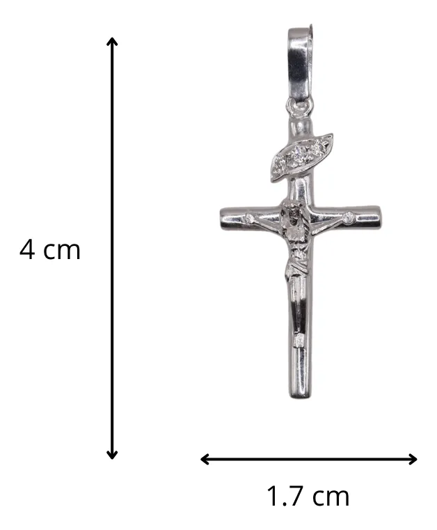 Dije De Cruz Cristo Celestial + Cadena en Plata .925