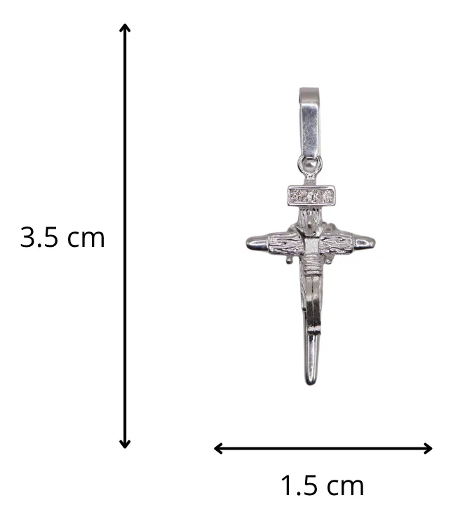 Dije De Cruz Con Cristo Clasica + Cadena en Plata .925