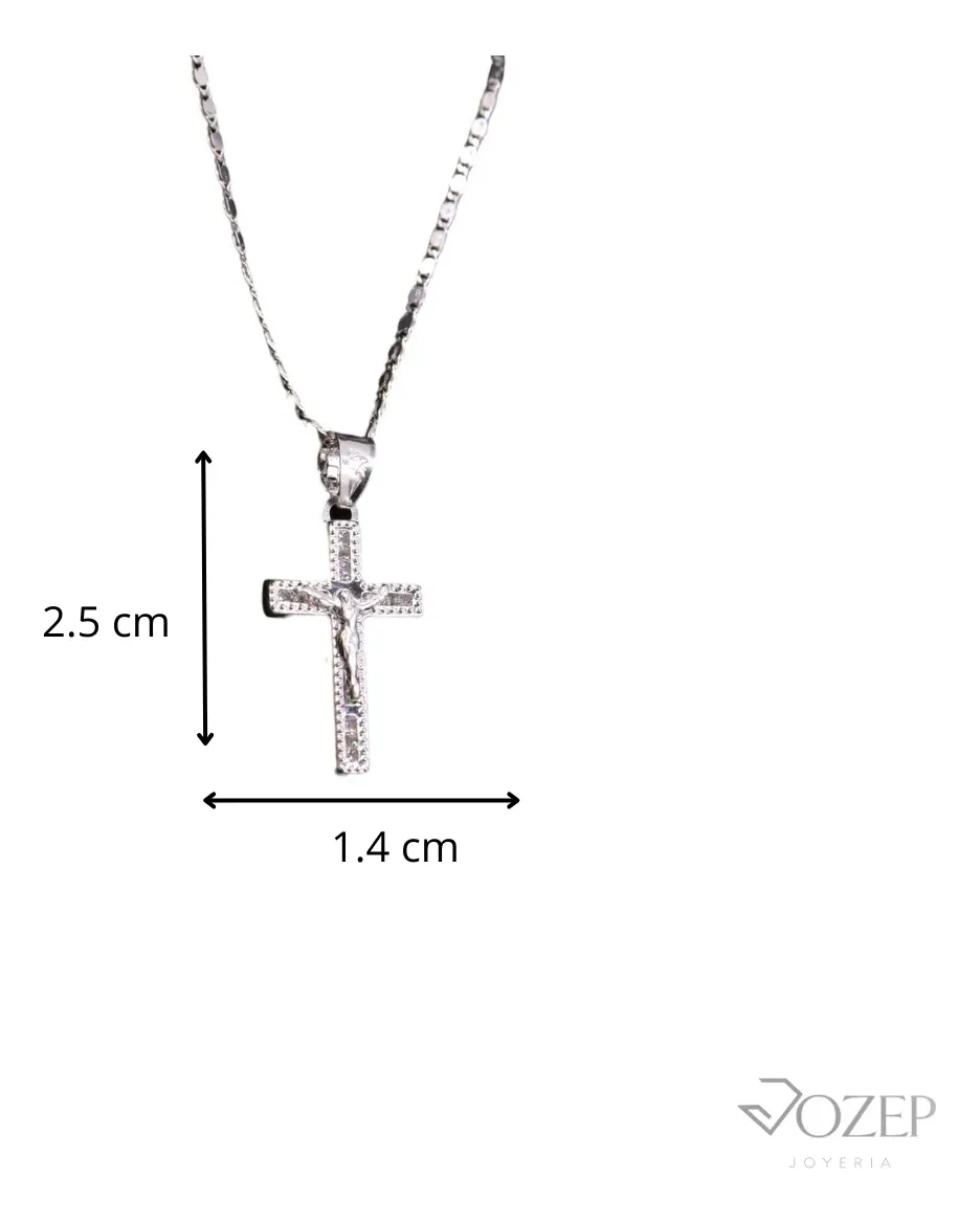 Dije Cruz de Jesus + Cadena en Plata .925
