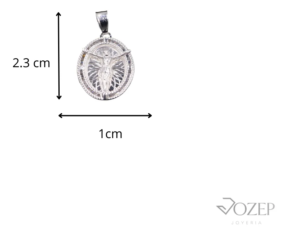 Medalla Jesus + Cadena en Plata .925