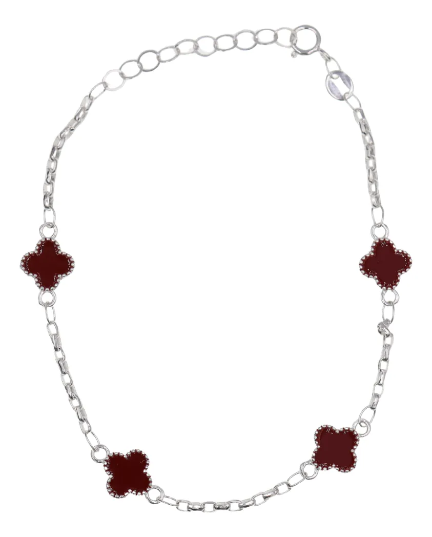 Pulso De Plata .925 Estilo Trebol 20 Cm