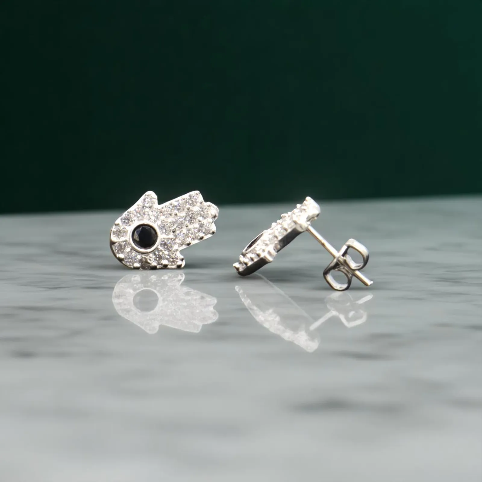 Aretes + Dije De Mano en Plata .925
