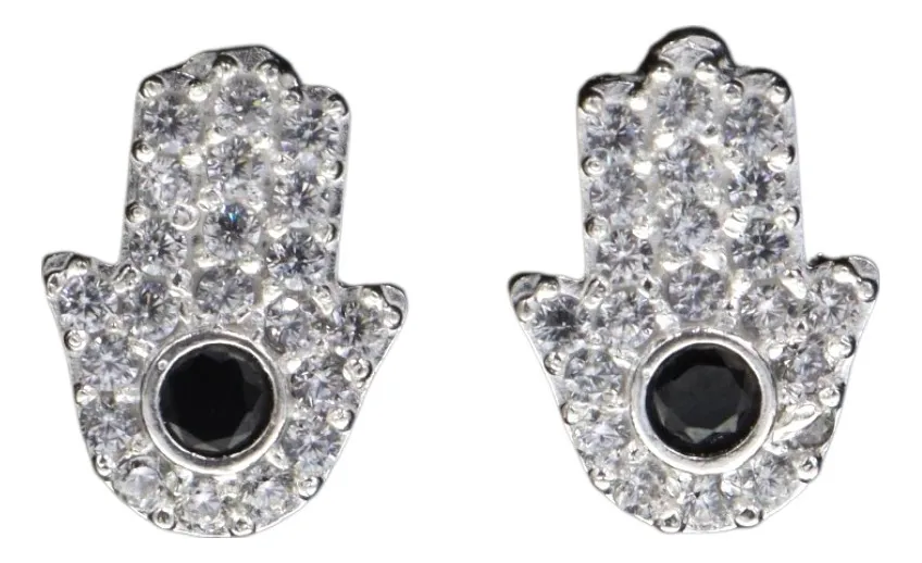 Aretes + Dije De Mano en Plata .925