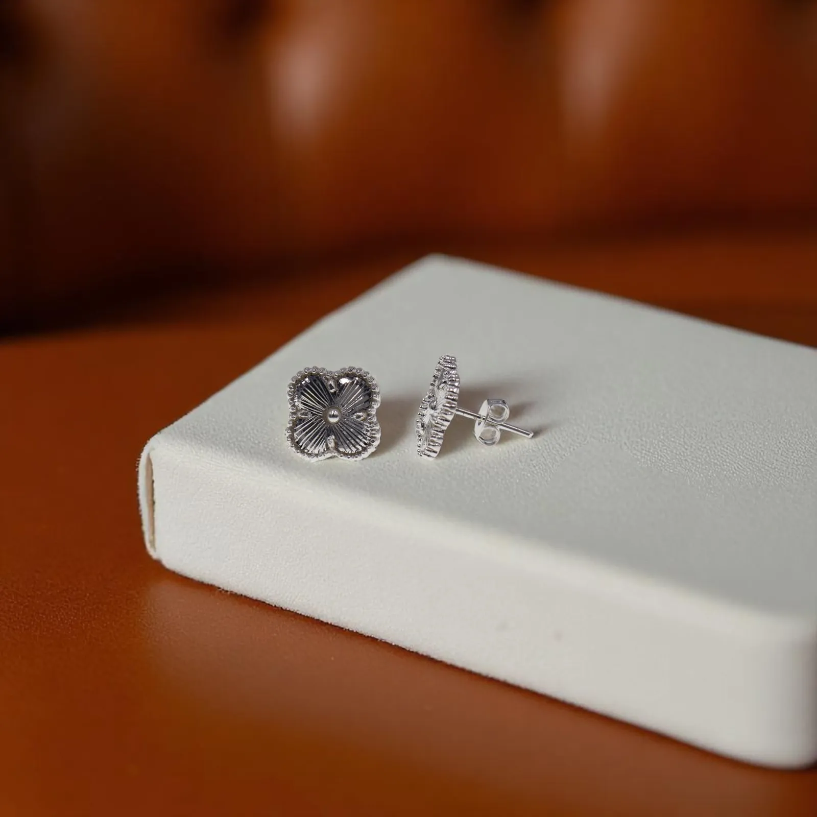 Aretes + Dije Trebol en Plata .925