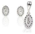 Aretes + Dije Mini Virgen Con Circonia en Plata .925