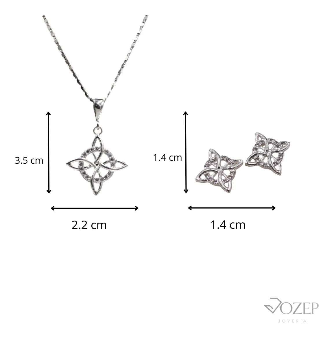 Aretes + Dije Nudo De Bruja en Plata .925