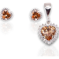 Juego Corazón Naranja (Dije y Aretes)