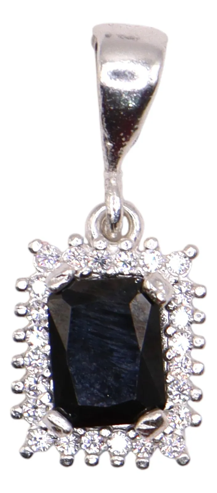 Aretes + Dije Cuadro Negro en Plata .925