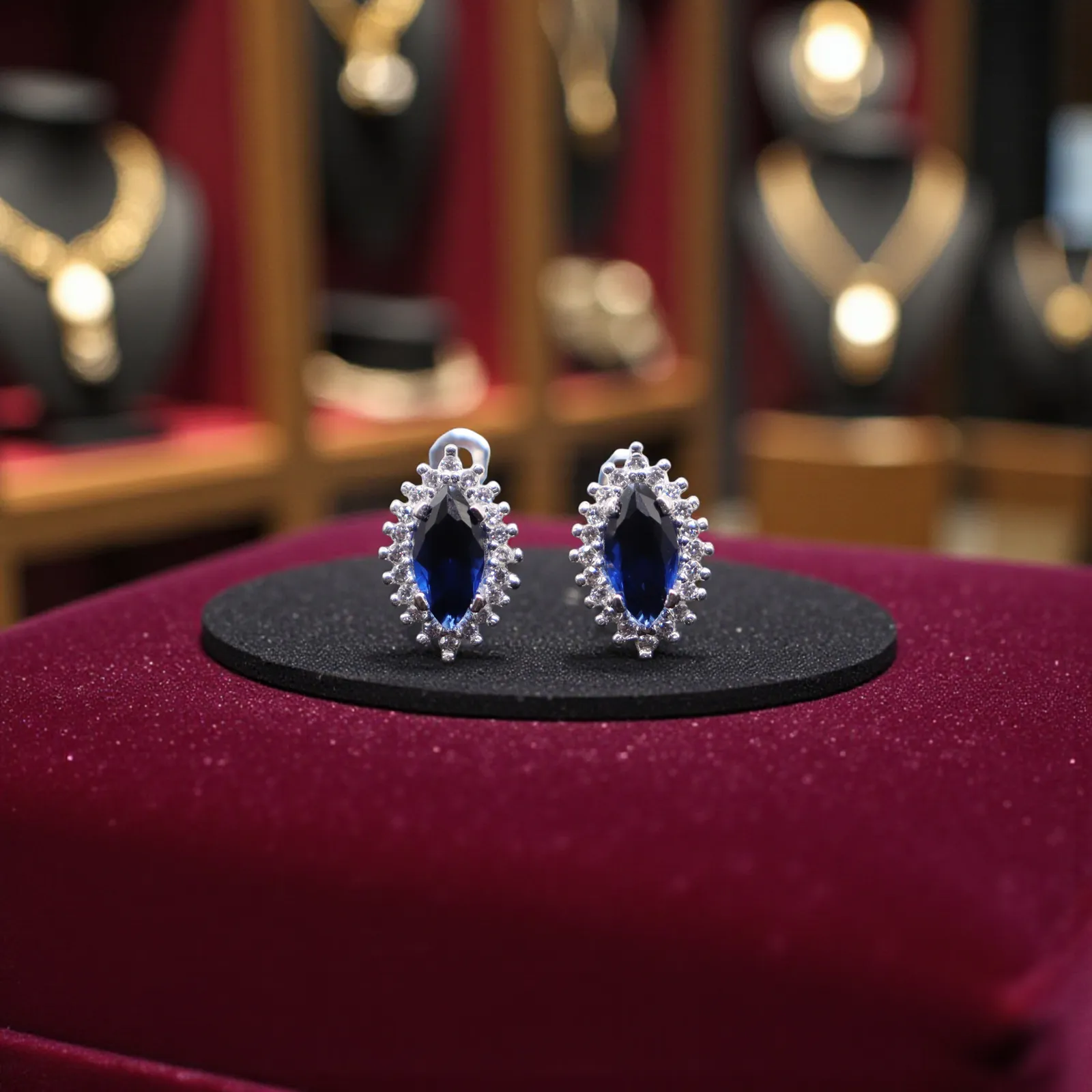 Aretes + Dije Gota Azul en Plata .925