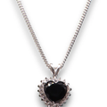 Dije Corazón Con Piedra Negro