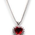 Dije Corazón Con Piedra Roja