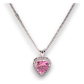 Dije Corazón Con Piedra Rosa