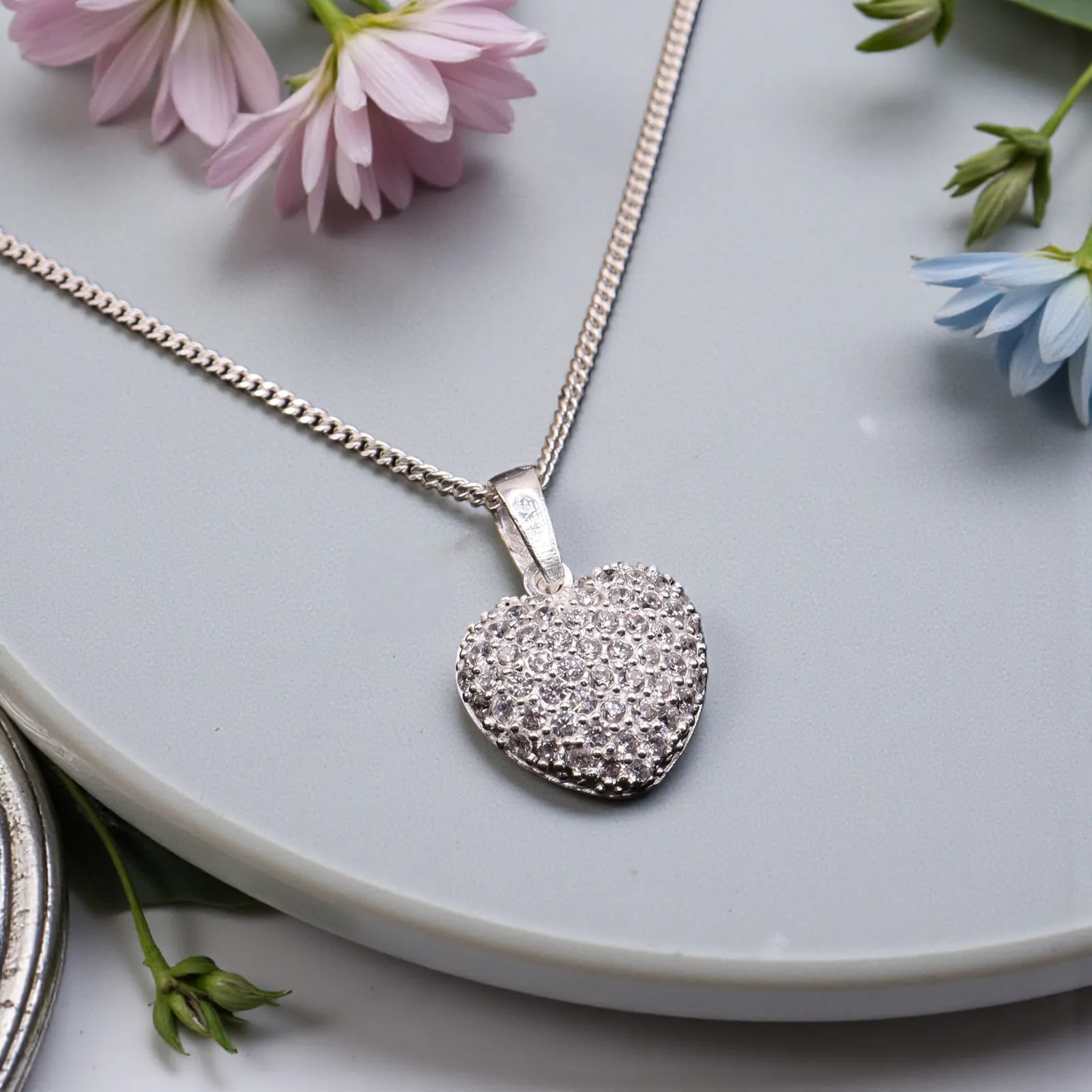 Dije Corazón Circonias Plata .925