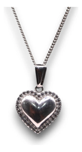 Dije Corazón Liso Y Circonias Plata .925