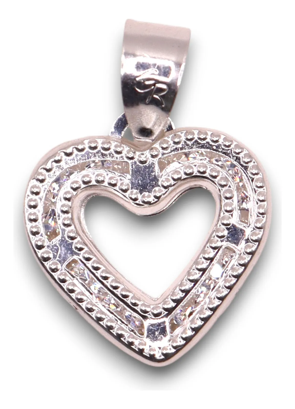 Dije Contorno Corazón Chico Plata .925