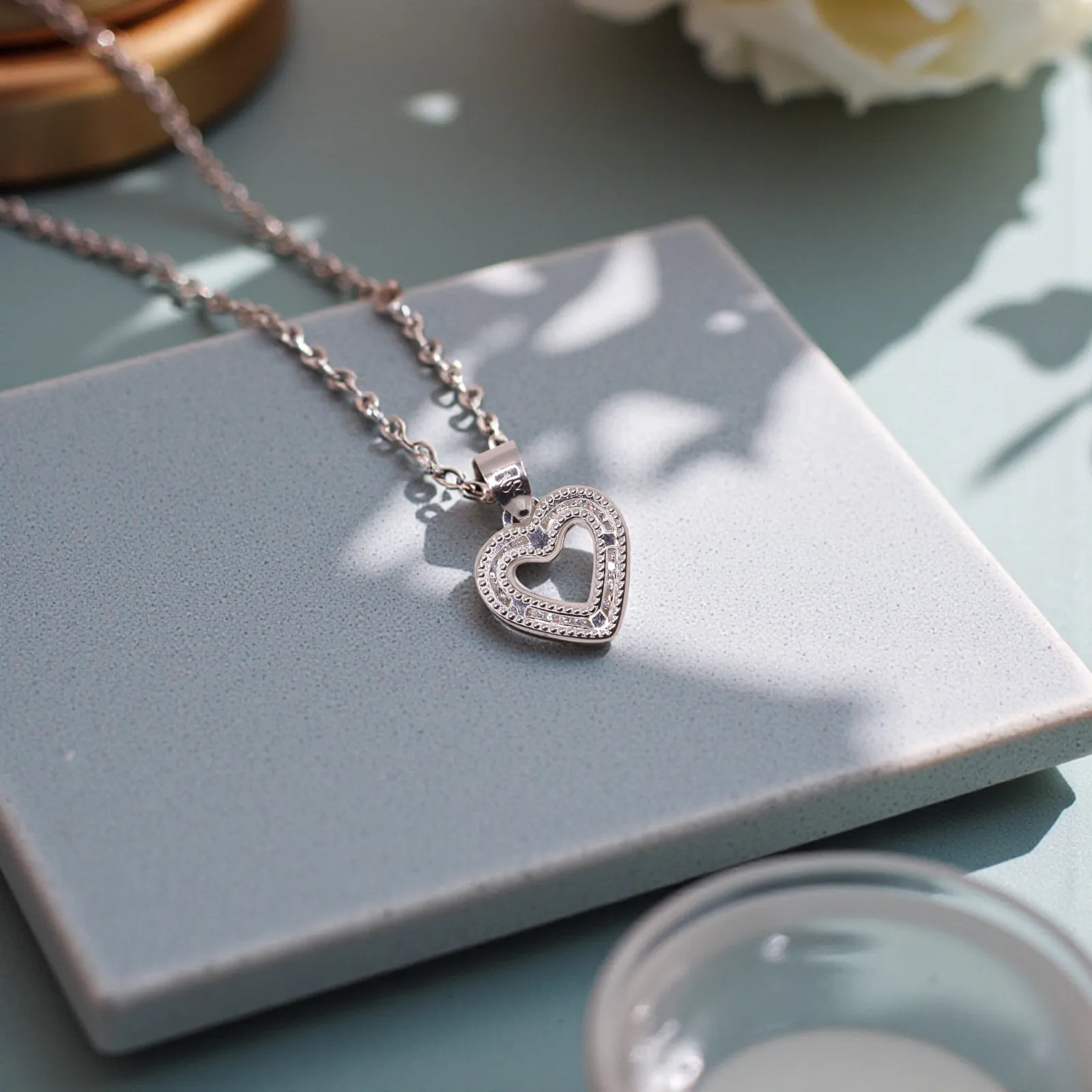 Dije Contorno Corazón Chico Plata .925