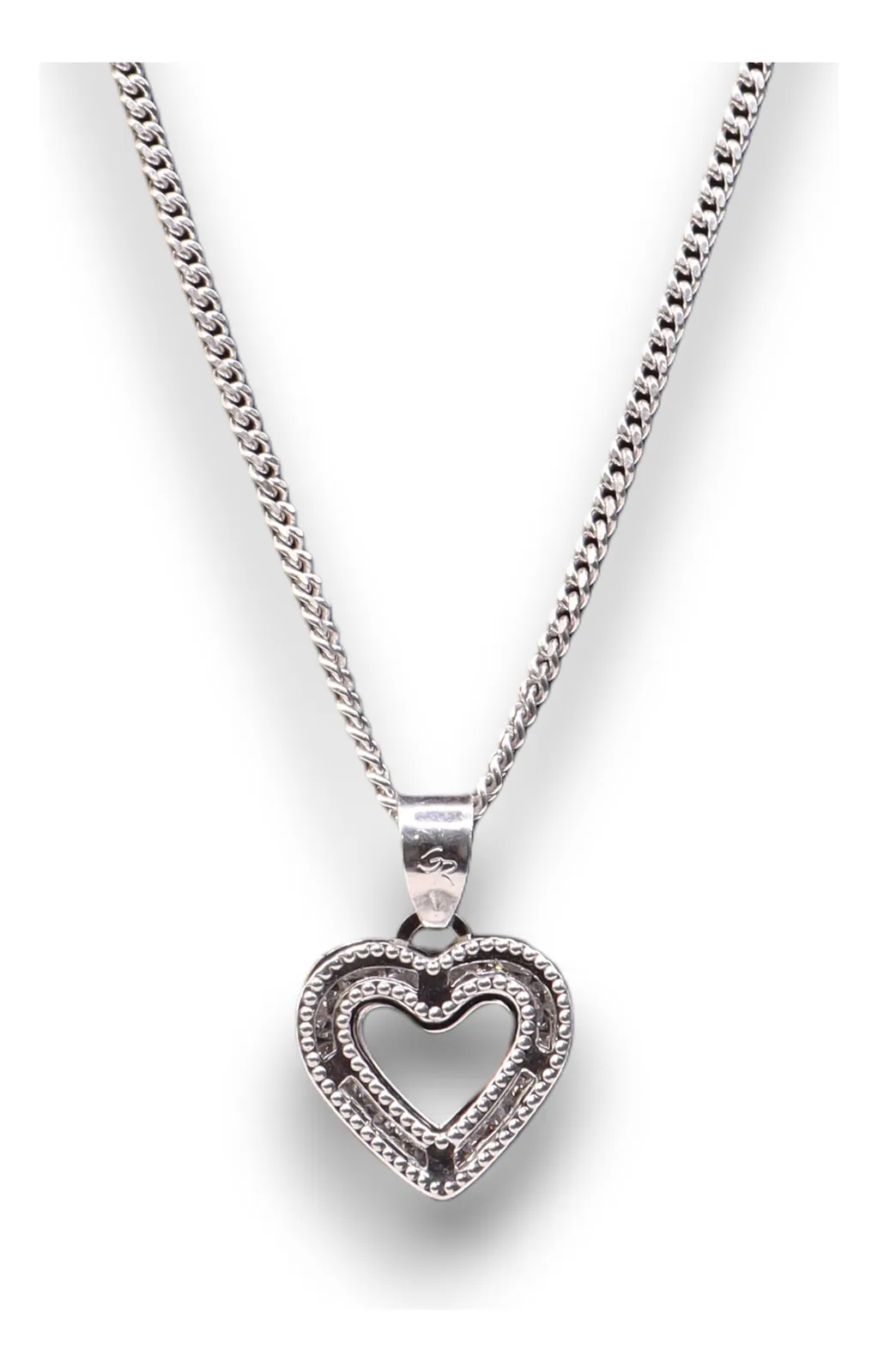 Dije Contorno Corazón Chico Plata .925