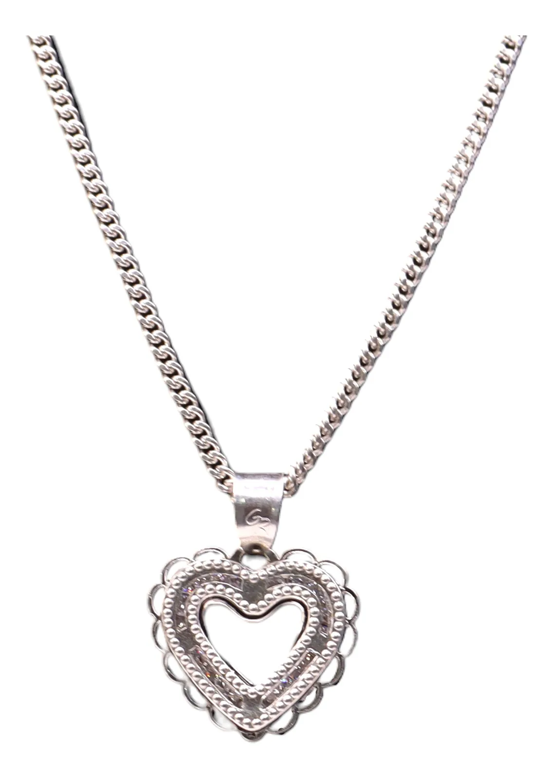 Dije Contorno Corazón Diseño Chico Plata .925