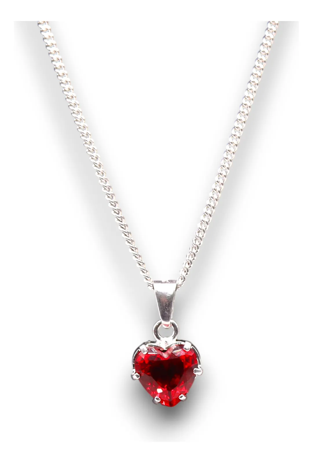 Dije Corazón Mediano Rojo Plata .925