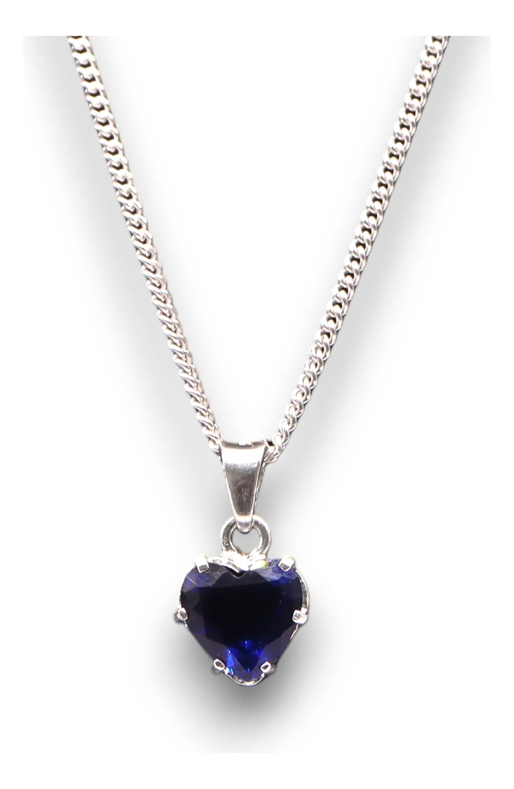 Dije Corazón Mediano Azul Plata .925