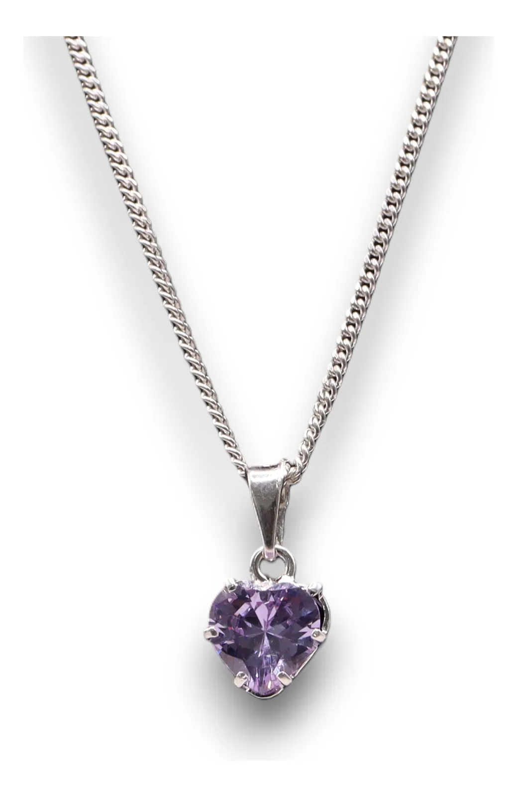 Dije Corazón Mediano Morado Plata .925