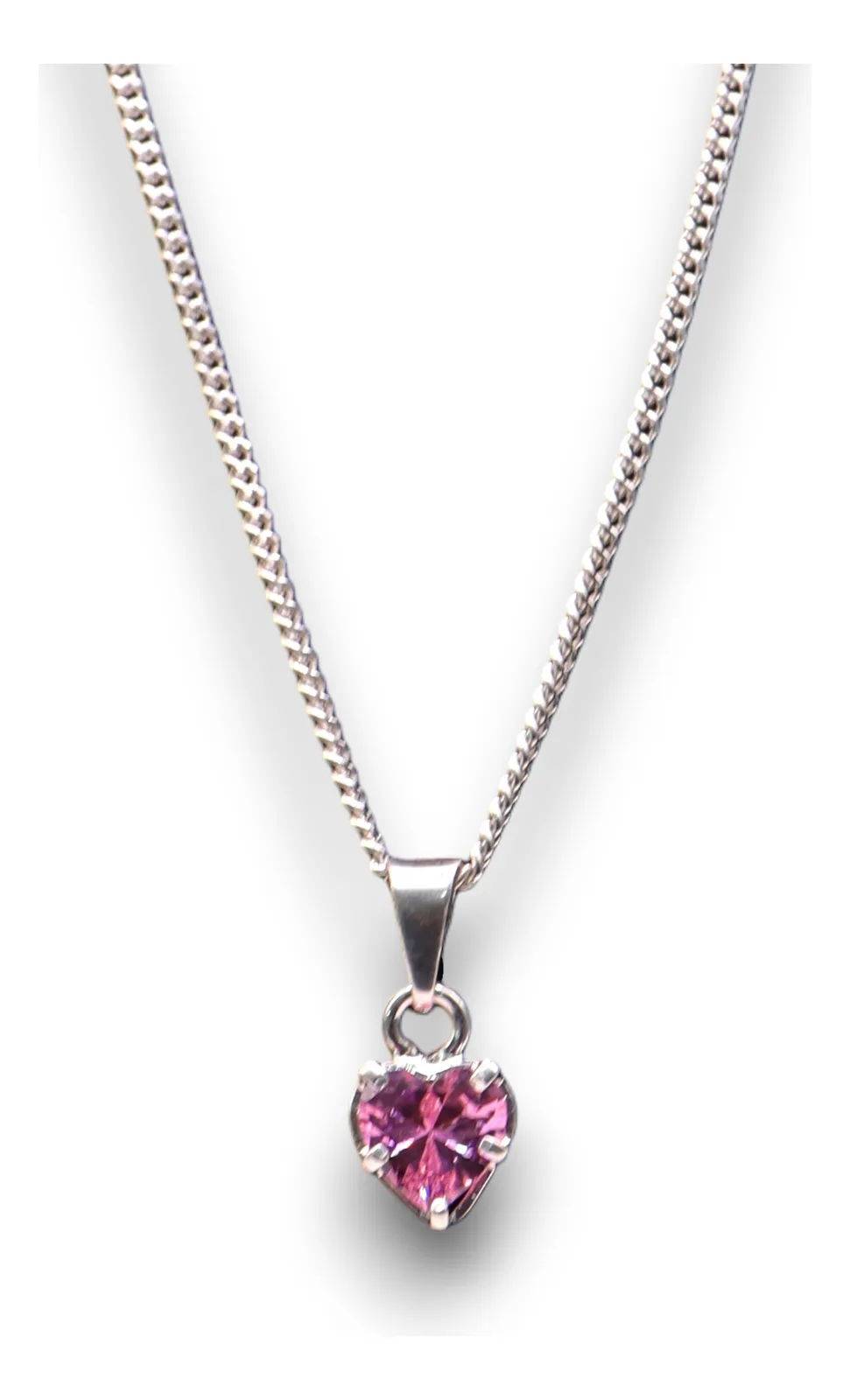 Dije Corazón Mini Rosa Plata .925