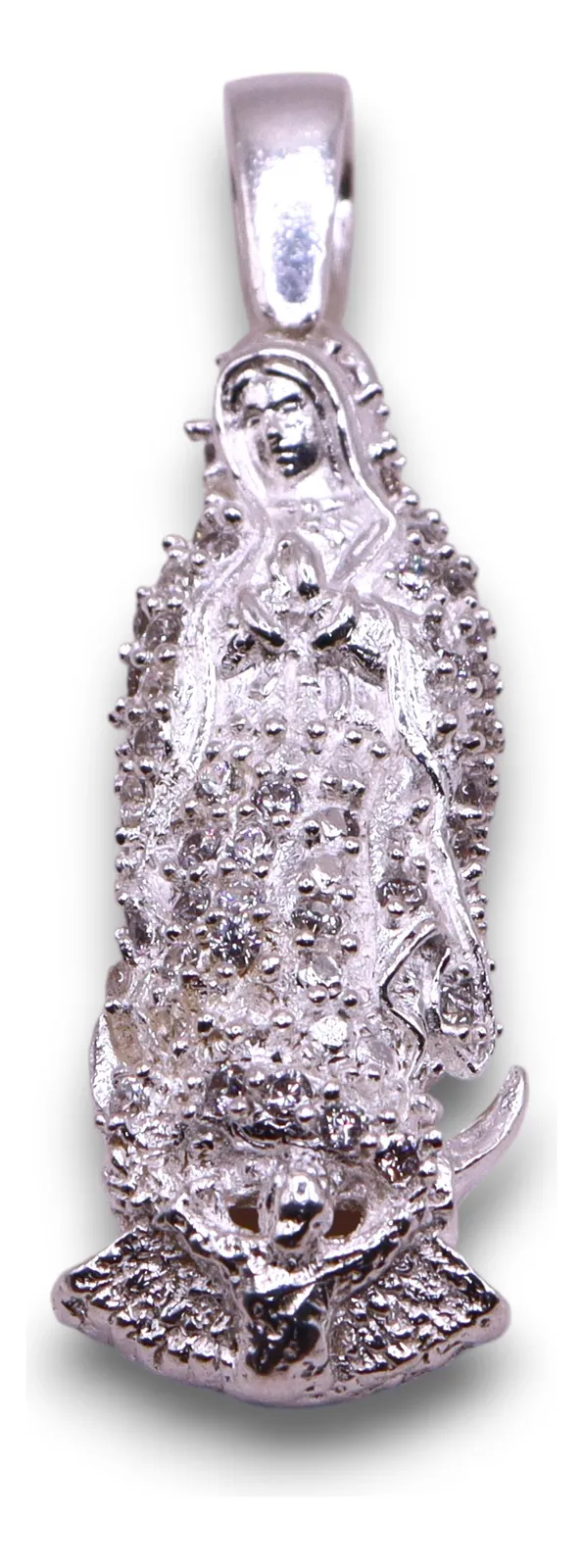 Dije Virgen Pequeña Blanca Plata .925