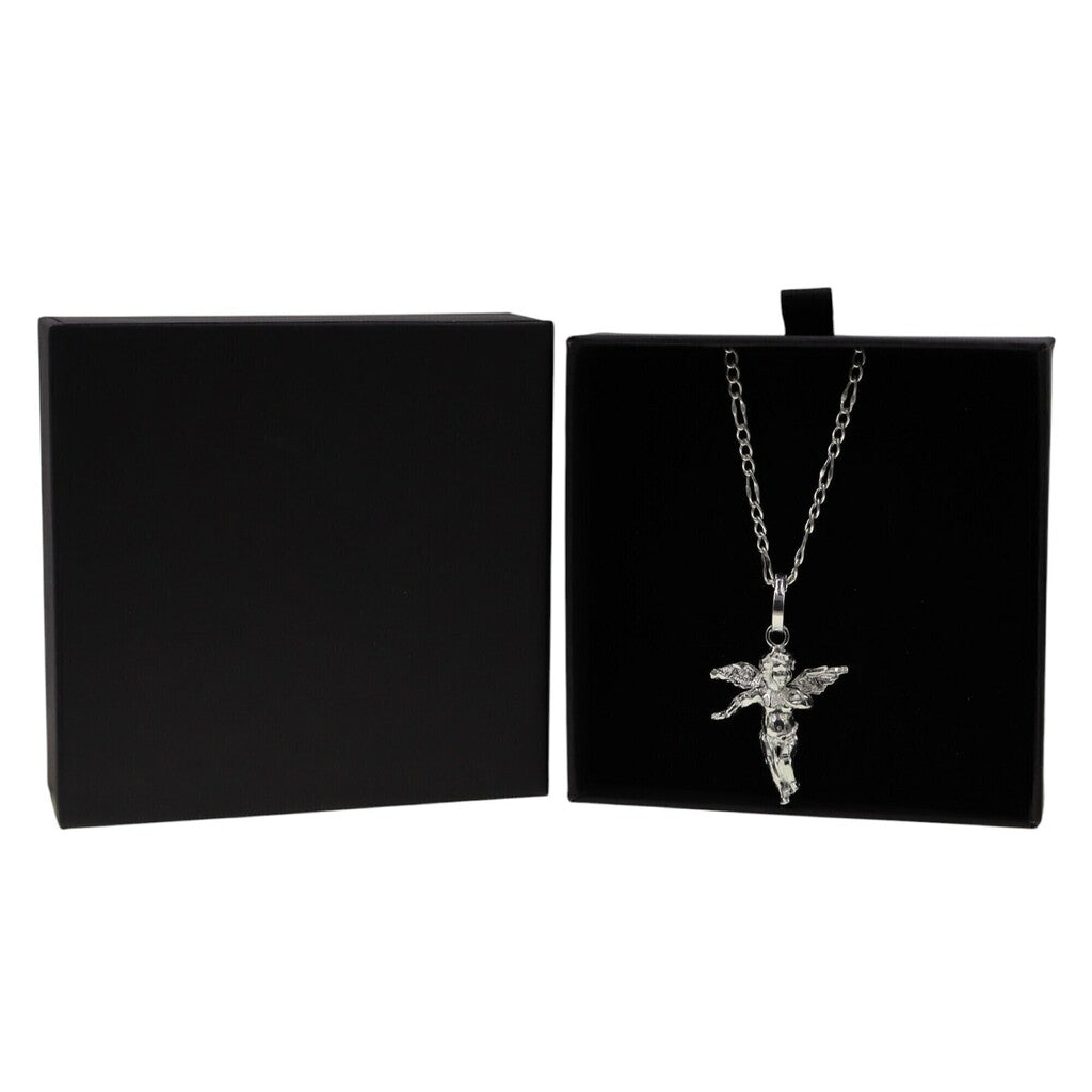 Dije de Cupido + Cadena en Plata .925