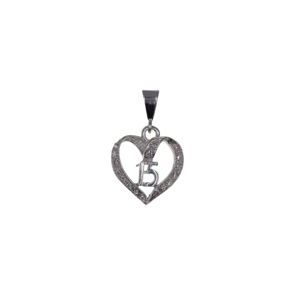 Dije 15 Años Circonia Blanca + Cadena en Plata .925